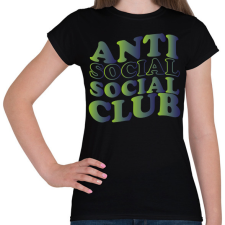 PRINTFASHION Anti social social club - zöld - Női póló - Fekete női póló
