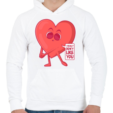 PRINTFASHION Anti Valentin nap - Férfi kapucnis pulóver - Fehér