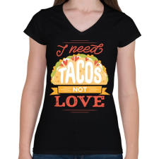 PRINTFASHION Anti Valentin nap - Női V-nyakú póló - Fekete női póló