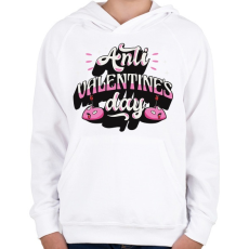 PRINTFASHION Anti Valentine's  - Gyerek kapucnis pulóver - Fehér