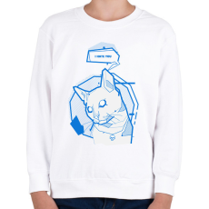 PRINTFASHION Antisocial cat - Gyerek pulóver - Fehér