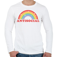 PRINTFASHION Antisocial club - Férfi hosszú ujjú póló - Fehér