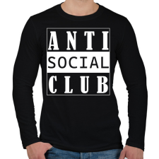 PRINTFASHION Antisocial club (white) - Férfi hosszú ujjú póló - Fekete férfi póló