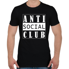 PRINTFASHION Antisocial club (white) - Férfi póló - Fekete férfi póló