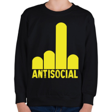 PRINTFASHION Antisocial finger - Gyerek pulóver - Fekete gyerek pulóver, kardigán