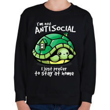 PRINTFASHION Antiszoci teknős - Gyerek pulóver - Fekete gyerek pulóver, kardigán