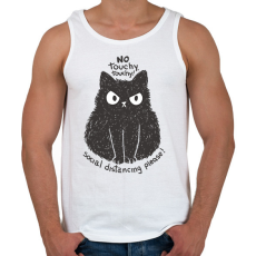 PRINTFASHION Antiszociális macska - Férfi atléta - Fehér