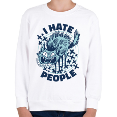 PRINTFASHION Antiszociális macska - Gyerek pulóver - Fehér