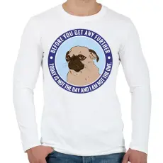 PRINTFASHION Antiszociális mopsz - Férfi hosszú ujjú póló - Fehér