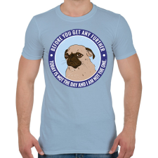 PRINTFASHION Antiszociális mopsz - Férfi póló - Világoskék férfi póló