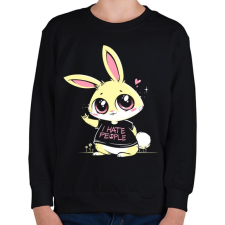 PRINTFASHION Antiszociális nyuszi - Gyerek pulóver - Fekete gyerek pulóver, kardigán