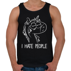 PRINTFASHION Antiszociális unikornis - Férfi atléta - Fekete