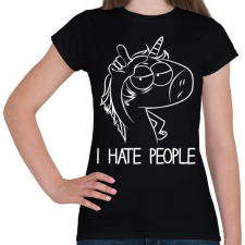 PRINTFASHION Antiszociális unikornis - Női póló - Fekete női póló