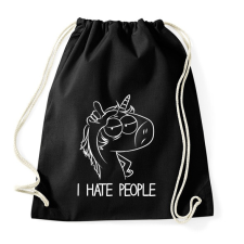 PRINTFASHION Antiszociális unikornis - Sportzsák, Tornazsák - Fekete tornazsák