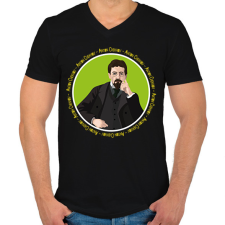PRINTFASHION Anton Chekhov - Férfi V-nyakú póló - Fekete férfi póló