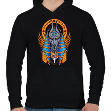 PRINTFASHION Anubis - Férfi kapucnis pulóver - Fekete férfi pulóver, kardigán