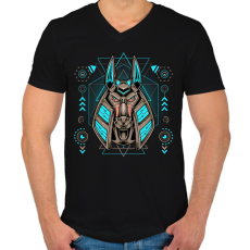 PRINTFASHION anubis - Férfi V-nyakú póló - Fekete
