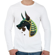 PRINTFASHION ANUBIS WITH ROSE  SMITE - Férfi hosszú ujjú póló - Fehér férfi póló
