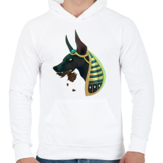 PRINTFASHION ANUBIS WITH ROSE  SMITE - Férfi kapucnis pulóver - Fehér