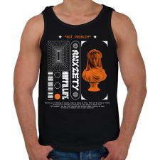 PRINTFASHION Anxiety - Férfi atléta - Fekete atléta, trikó