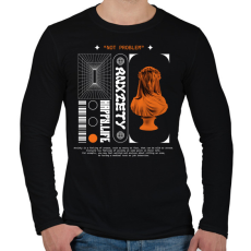 PRINTFASHION Anxiety - Férfi hosszú ujjú póló - Fekete