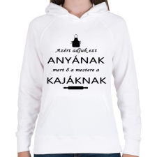 PRINTFASHION Anya a kaja mester! - Női kapucnis pulóver - Fehér női pulóver, kardigán