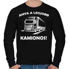 PRINTFASHION Anya a legjobb kamionos  - Férfi pulóver - Fekete férfi pulóver, kardigán