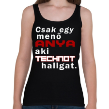 PRINTFASHION Anya, aki technot hallgat. - Női atléta - Fekete női trikó