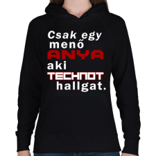 PRINTFASHION Anya, aki technot hallgat. - Női kapucnis pulóver - Fekete női pulóver, kardigán
