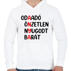 PRINTFASHION Anya - betűs - Férfi kapucnis pulóver - Fehér