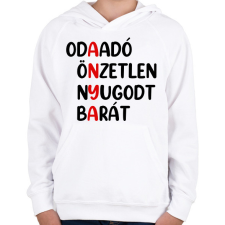 PRINTFASHION Anya - betűs - Gyerek kapucnis pulóver - Fehér gyerek pulóver, kardigán