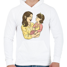 PRINTFASHION Anya és lánya - Férfi kapucnis pulóver - Fehér