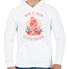 PRINTFASHION Anya és lánya legjobb barátok! - Férfi kapucnis pulóver - Fehér férfi pulóver, kardigán