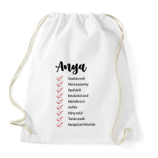 PRINTFASHION Anya feladatkörök - Sportzsák, Tornazsák - Fehér tornazsák