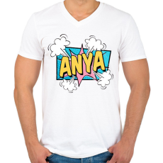 PRINTFASHION Anya  - Férfi V-nyakú póló - Fehér