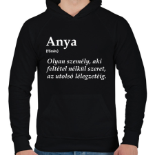 PRINTFASHION Anya főnév fehér - Férfi kapucnis pulóver - Fekete férfi pulóver, kardigán