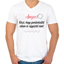 PRINTFASHION Anya! Köszi hogy gondoskodtál rólam - Férfi V-nyakú póló - Fehér férfi póló