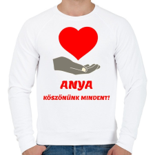 PRINTFASHION Anya köszönünk mindent - Férfi pulóver - Fehér férfi pulóver, kardigán
