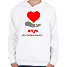 PRINTFASHION Anya köszönünk mindent - Gyerek kapucnis pulóver - Fehér gyerek pulóver, kardigán