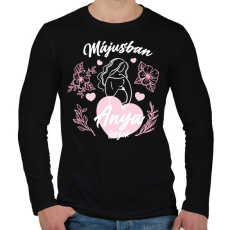 PRINTFASHION Anya leszek - Hónappal (fehér) - Férfi hosszú ujjú póló - Fekete