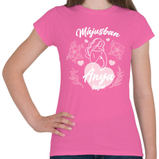 PRINTFASHION Anya leszek - Hónappal (fehér) - Női póló - Rózsaszín