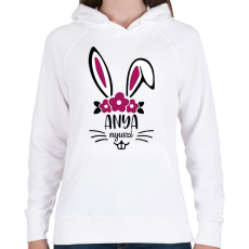 PRINTFASHION Anya nyuszi - Női kapucnis pulóver - Fehér