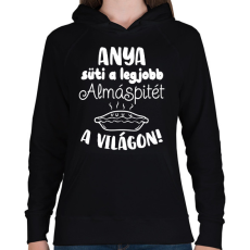 PRINTFASHION Anya süti a legjobb almáspitét a világon - Női kapucnis pulóver - Fekete
