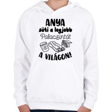PRINTFASHION Anya süti a legjobb palacsintát a világon - Gyerek kapucnis pulóver - Fehér gyerek pulóver, kardigán