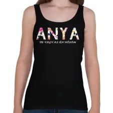 PRINTFASHION ANYA - Te vagy az én hősöm! - Női atléta - Fekete női trikó