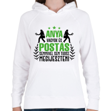 PRINTFASHION Anya vagyok és postás - Női kapucnis pulóver - Fehér női pulóver, kardigán