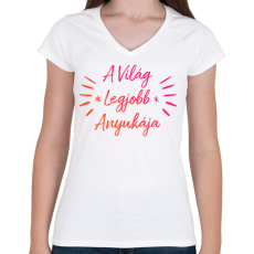 PRINTFASHION Anyának - Női V-nyakú póló - Fehér