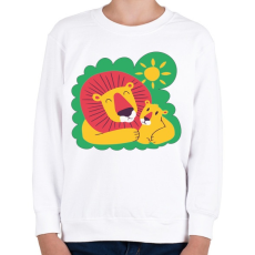 PRINTFASHION Anyaoroszlán és kölyke_Rajztábla 1 - Gyerek pulóver - Fehér