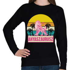 PRINTFASHION Anyaszaurusz - lány - Női pulóver - Fekete