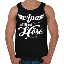 PRINTFASHION Apa, a fia első hőse - Férfi atléta - Fekete atléta, trikó